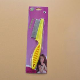 Pet Hair Removal Combs Grooming Brush Dog Cat Puppy Kitty Rabbit Massage Comb (Color: L Yellow Card)