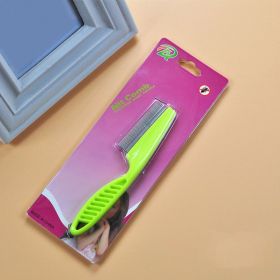 Pet Hair Removal Combs Grooming Brush Dog Cat Puppy Kitty Rabbit Massage Comb (Color: S Green Card)