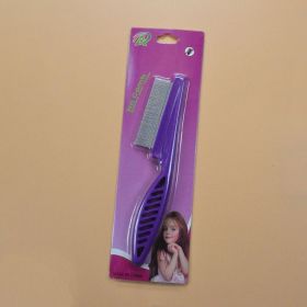 Pet Hair Removal Combs Grooming Brush Dog Cat Puppy Kitty Rabbit Massage Comb (Color: L Purple Card)