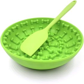 Silicone pet bowl anti-choking pet slow food bowl silicone pet slow food bowl (select: BD055-green)