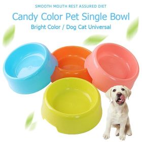 1Pc High Quality Solid Color Pet Bowls Candy-Colored Lightweight Plastic (Color: pink, size: M)