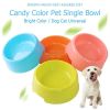 1Pc High Quality Solid Color Pet Bowls Candy-Colored Lightweight Plastic