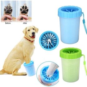 Pet Dog Paw Cleaner Cup Outdoor portable Soft Silicone Combs Quickly Wash Foot (Color: Blue, size: S)