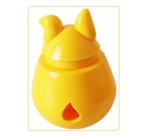 Pet Tumbler Food Leaking Toy Dog Interactive Puzzle Toy Bite Resistant Iq (Color: yellow)