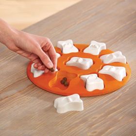 Pet Puzzle Treat Toy Interactive Food Dispenser Toy Slow Feeder Training Toy (Color: Orange)