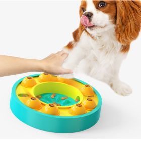 Dog Pets Puzzle Toys Slow Feeder Interactive Increase Puppy IQ Food Dispenser (Color: Lake Blue Roulette)