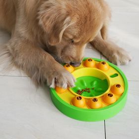 Dog Pets Puzzle Toys Slow Feeder Interactive Increase Puppy IQ Food Dispenser (Color: Green Roulette)