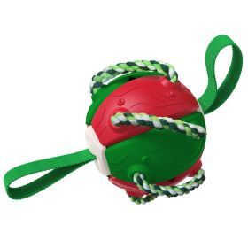 Dog Soccer Ball Interactive Pet Toys Foldable Ball Molar Outdoor Training Ball (Color: Green)