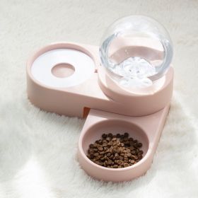 Large Pet Feeder Automatic Drinking Fountain and Food Bowl Pet Water Dispenser (Color: pink)