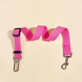 Adjustable Pet Safety Belt Leash; Dog Car Seat Belt For Dogs Outdoor Travelling (Color: pink, size: 72)