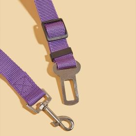 Adjustable Pet Safety Belt Leash; Dog Car Seat Belt For Dogs Outdoor Travelling (Color: Purple, size: 72)