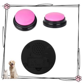 Dog Talking Button For Communication; Voice Recording Button Pet Training Buzzer (Color: pink)