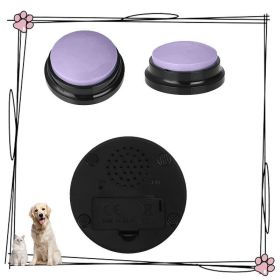 Dog Talking Button For Communication; Voice Recording Button Pet Training Buzzer (Color: Purple)