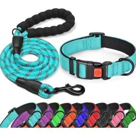 No Pull Dog Harness; Adjustable Nylon Dog Vest & Leashes (Color: Lake Blue, size: XS)