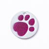 Personalized Dog Tags; Engraved Footprints Cat Tags; Anti-lost Round Pet ID Tags