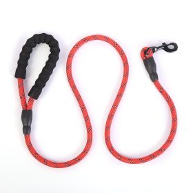 Strong Nylon Braided Dog Leash ; Pet Training Running Rope (Color: Red, size: S)