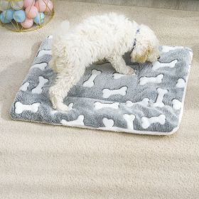 1pc Pet Bed Mat; Thickened Dog Sleeping Pad; Warm Double-sided Blanket Kennel (size: L)