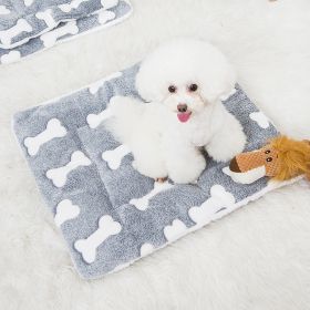 1pc Pet Bed Mat; Thickened Dog Sleeping Pad; Warm Double-sided Blanket Kennel (size: M)