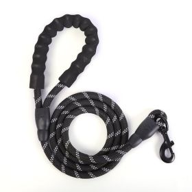 Strong Nylon Braided Dog Leash ; Pet Training Running Rope (Color: black, size: M)