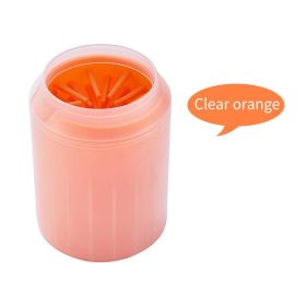 1pc Pet Paw Cleaner. Foot Cup For Dog And Cat; Pet Grooming Supplies (Color: Orange, size: L)