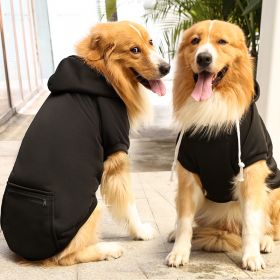 Plaid Dog Hoodie Pet Clothes Sweaters with Hat and Pocket  Plaid S-M (colour: Big dog zipper pocket sweater black, size: XS (chest circumference 32, back length 20cm))