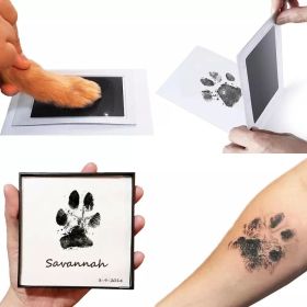 Pet Handprint And Footprint Kit For Dog & Cat; Dog Paw Print Pad Kit 3.7*2.2in (Color: Red, size: pack of 2)