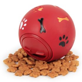 Food Dispensing Dog Toys; Pet Ball Toys; Rubber Slow Feeder Dog Puzzle Toys; (Color: Red, size: M)