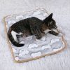 Warming Pet Pad Cartoon Paw Print Cat Warm Bed Plush Sleeping Pad