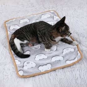 Warming Pet Pad Cartoon Paw Print Cat Warm Bed Plush Sleeping Pad (size: M)