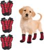 Anti-Slip Dog Socks; Waterproof Paw Protectors Reflective Traction Control