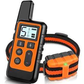 Dog Training Collar; Waterproof Shock Collars for Dog with Remote Range 1640 ft (Color: Orange)