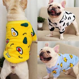 Autumn/Winter warm dog coat Small; medium dog; Flannel warm dog clothing (colour: Bright yellow avocados, size: M)