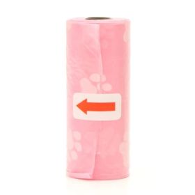 15Pcs/Roll Dog Cat Poop Bag Degradable Pet Garbage Bag Suitable for All Pets (Color: pink)