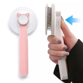 Grooming Brush;  Self Cleaning Slicker Brushes For Hair Removal Comb (Color: pink)