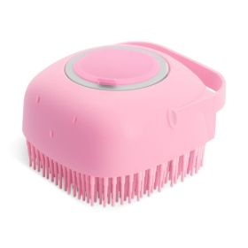 Pet Dog Shampoo Massager Grooming Scrubber Shower Brush For Bathing Short Hair (Color: pink)