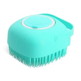 Pet Dog Shampoo Massager Grooming Scrubber Shower Brush For Bathing Short Hair (Color: Blue)