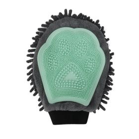 Pet Bathing Brush 2-in-1 Grooming Glove Elegant Dog Grooming Tool For Brushing (Color: Green)