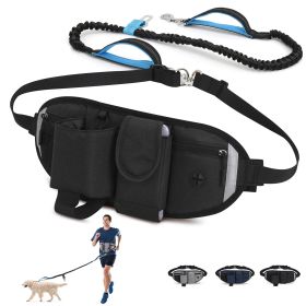 Hands Free Dog Leash with Waist Bag for Walking Small Medium Large Dogs (Leash: 1 dog, Color: black)