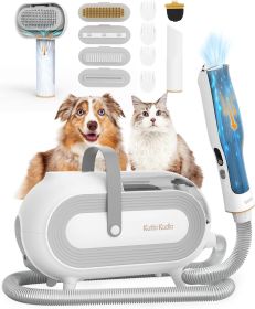 Katio Kadio Pet Grooming Kit & Pet Hair Vacuum, Grooming Tools for Shedding S-M (Color: grey)