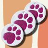 Personalized Dog Tags; Engraved Footprints Cat Tags; Anti-lost Round Pet ID Tags