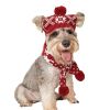 Dog Christmas Reindeer Elk Antlers Headband and Scarf Set Pet Christmas