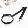 Solid Color 2 In 1 Pet Car Seat Belt Nylon Lead Leash Backseat Safety Belt