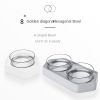 Hexagonal double bowl automatic pet bowl feeder cat water dispenser