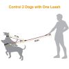 Double Dogs Leash No-Tangle Dogs Lead Reflective Dogs Walking Leash w/ Swivel