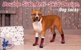 Anti-Slip Dog Socks; Waterproof Paw Protectors Reflective Traction Control