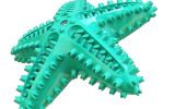 Dog Chew Toys, Natural Rubber Starfish-Shaped Toothbrush Cleaner Teething Puzzle