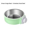 Pet Stainless Steel Bowl Hanging Cage Type  Food Drinking Water Feeder