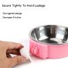 Pet Stainless Steel Bowl Hanging Cage Type  Food Drinking Water Feeder