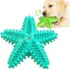 Dog Chew Toys, Natural Rubber Starfish-Shaped Toothbrush Cleaner Teething Puzzle