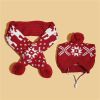 Dog Christmas Reindeer Elk Antlers Headband and Scarf Set Pet Christmas